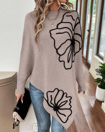 Women’s Floral Batwing Sleeve Sweater