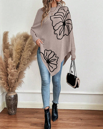 Women’s Floral Batwing Sleeve Sweater